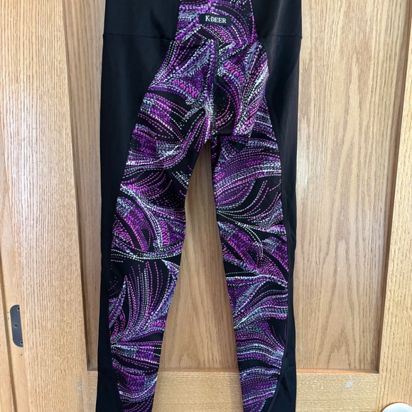 K-Deer Purple Mystic Sneaker Length Leggings Size Small - Picture 4 of 5